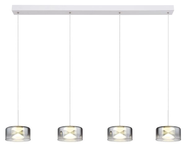 Globo 16024-4WR - Závesný LED luster BELINDA LED/24W/230V biela/dymová