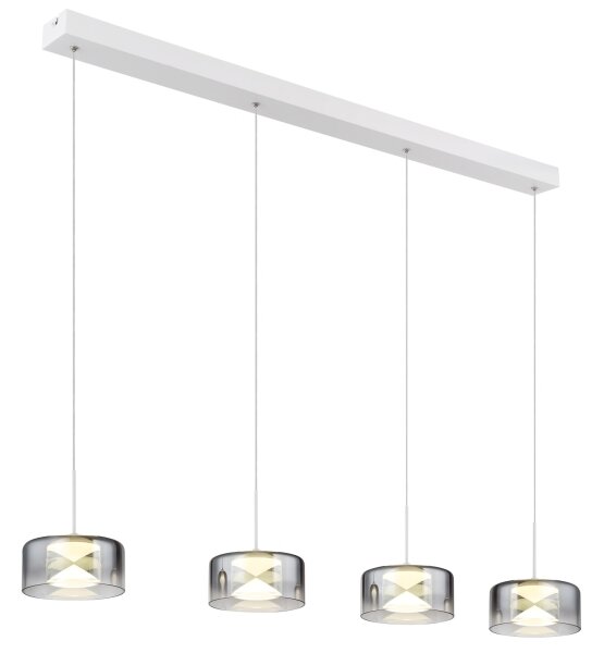 Globo 16024-4WR - Závesný LED luster BELINDA LED/24W/230V biela/dymová