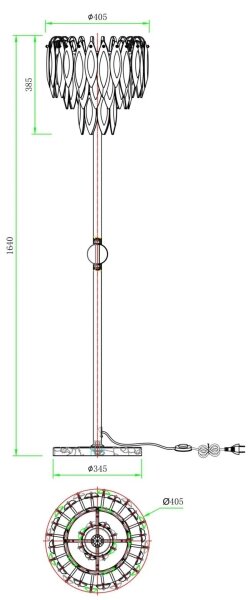 Globo 64136S - Stojacia lampa ELINORA 4xE14/40W/230V