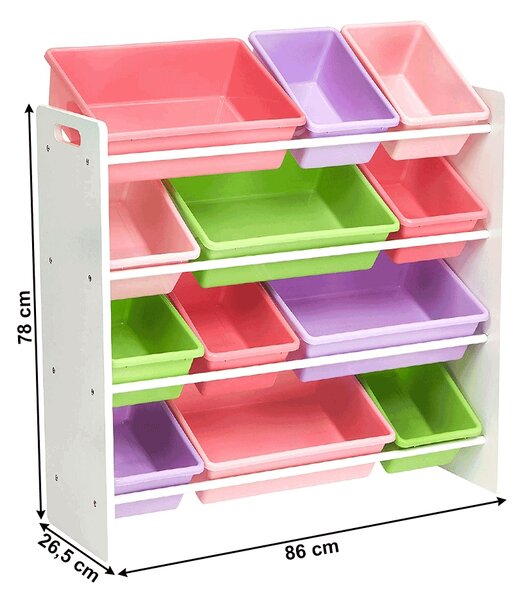 Organizér na hračky Maisan - biela / kombinácia farieb