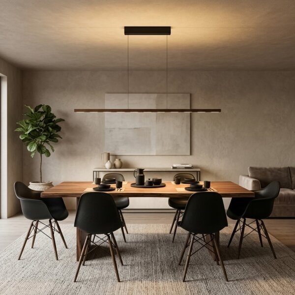 Immax NEO 07309L-LED stmievateľný luster na lanku so senzorom MADEIRA 37W/230V 157 cm orech