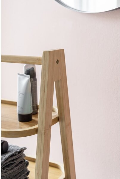 Čierny/prírodný bambusový kúpeľňový regál 44x80 cm Ecori - Wenko