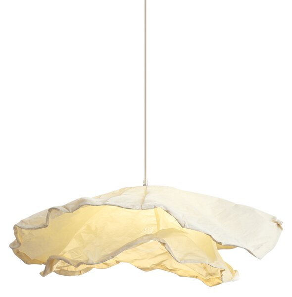 Japandi závesná lampa béžová s látkovým tienidlom 80cm - Papel