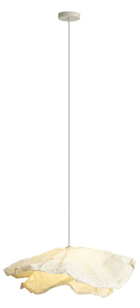 Japandi závesná lampa béžová s látkovým tienidlom 80cm - Papel