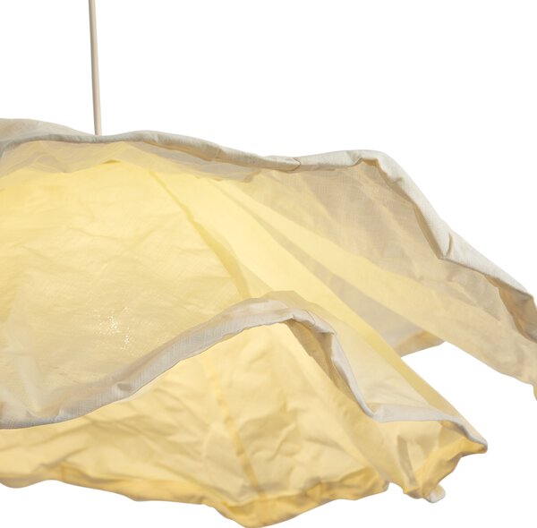 Japandi závesná lampa béžová s látkovým tienidlom 80cm - Papel