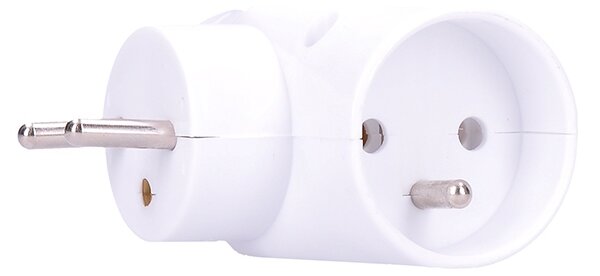 SOLIGHT Zásuvka rozbočovacia P90 IP20/230V/2x10A + 1x2,5A, biela