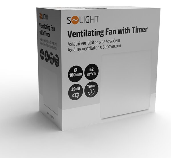 SOLIGHT Ventilátor do kúpeľne s časovačom, AV06T
