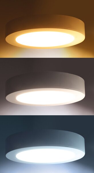 SOLIGHT LED mini panel kúpeľňový 2v1, 3CCT, 18W, 1530lm, IP54, biely