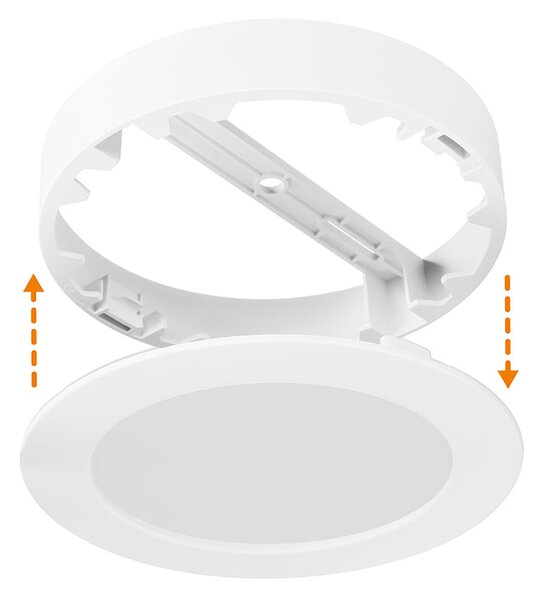 SOLIGHT LED mini panel kúpeľňový 2v1, 3CCT, 18W, 1530lm, IP54, biely
