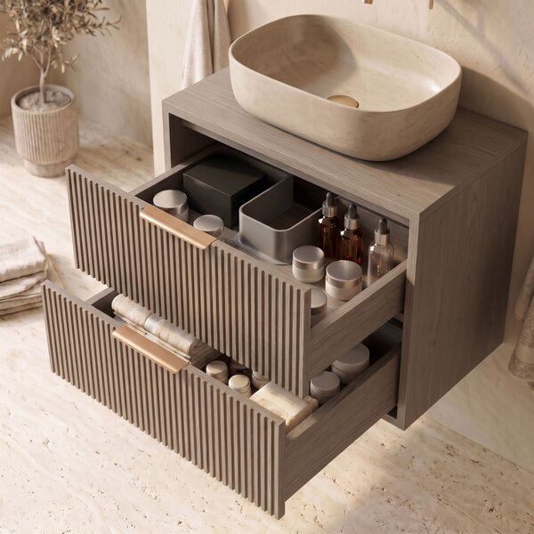 Kúpeľňová skrinka pod umývadlo Rea Mono 60cm Grey Oak