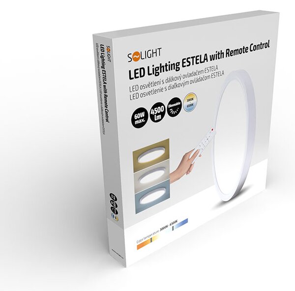 SOLIGHT LED osvetlenie s diaľkovým ovládačom Estela White, 60W, 4500lm, 50cm, CCT