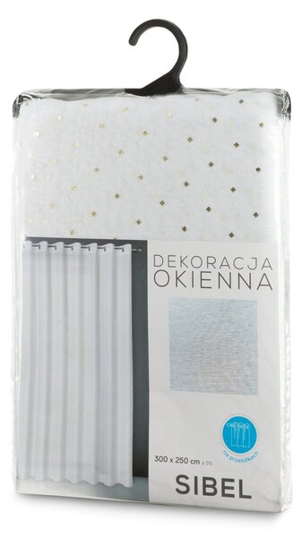 ZÁCLONA NA KRÚŽKOCH SIBEL 300 CM X 250 CM BIELA