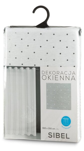ZÁCLONA NA KRÚŽKOCH SIBEL 300 CM X 250 CM BIELA