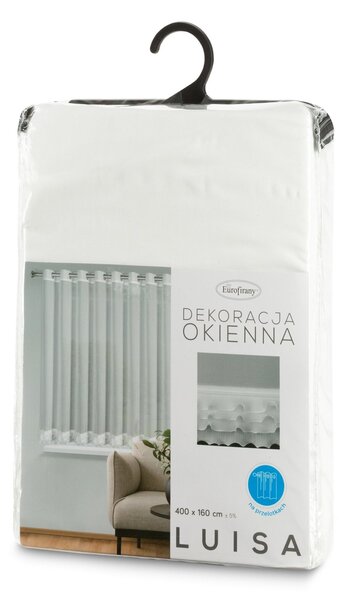ZÁCLONA NA KRÚŽKOCH LUISA 400X160 CM BIELA