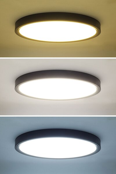 SOLIGHT LED osvetlenie s diaľkovým ovládačom Estela Black, 60W, 4500lm, 50cm, CCT