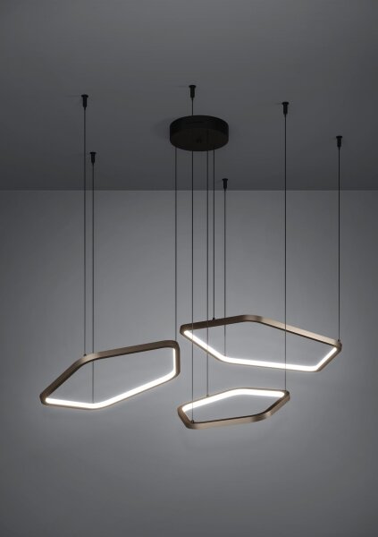 Eglo 390505 - Stmievateľný LED luster na lanku ESTRELLA LED/50W/230V, mosadz + diaľkové ovládanie