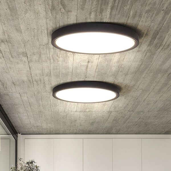 SOLIGHT LED osvetlenie s diaľkovým ovládačom Estela Black, 60W, 4500lm, 50cm, CCT