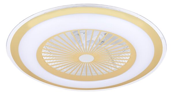 Stropné LED svietidlo Zephyr, 1x LED 48w, 3000-6000k, g, s ventilátorom a ovládačom