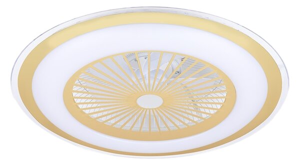 Stropné LED svietidlo Zephyr, 1x LED 48w, 3000-6000k, g, s ventilátorom a ovládačom