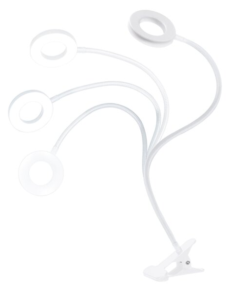 SOLIGHT LED stmievateľná stolná lampička s klipom, 300lm, nastaviteľná teplota svetla, USB, WO66-W