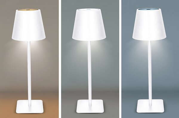 SOLIGHT LED nabíjacia lampička Lucca, 120lm, zmena CCT, stmievanie, biela