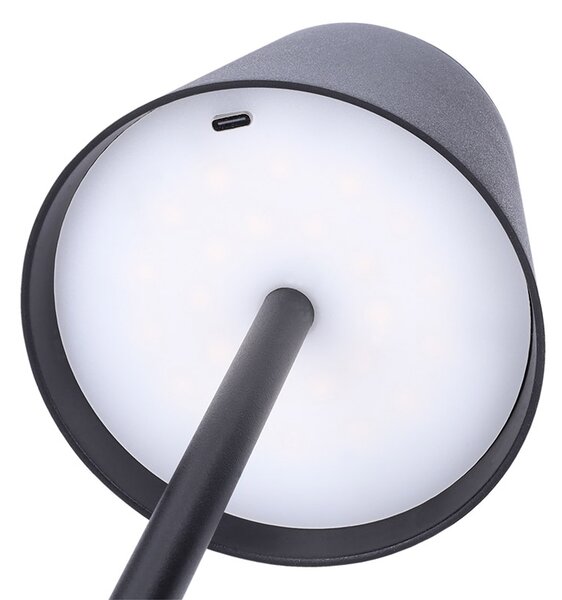 SOLIGHT LED nabíjacia lampička Lucca, 120lm, zmena CCT, stmievanie, čierna