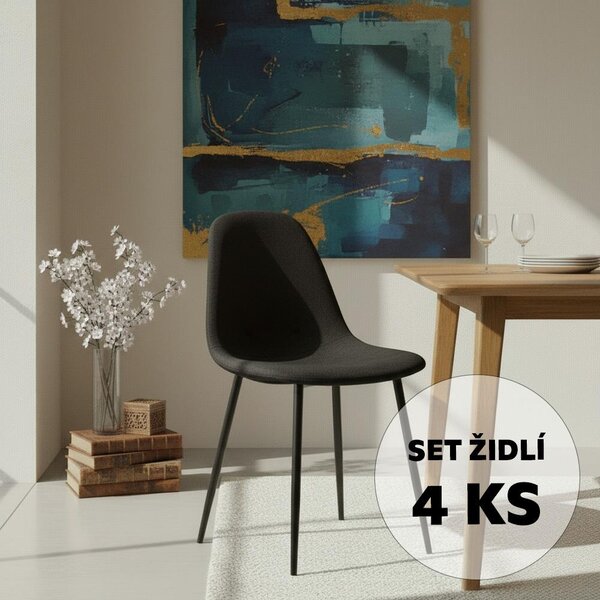 Set - 4 ks Jedálenská stolička AVENBERG RIVA černá