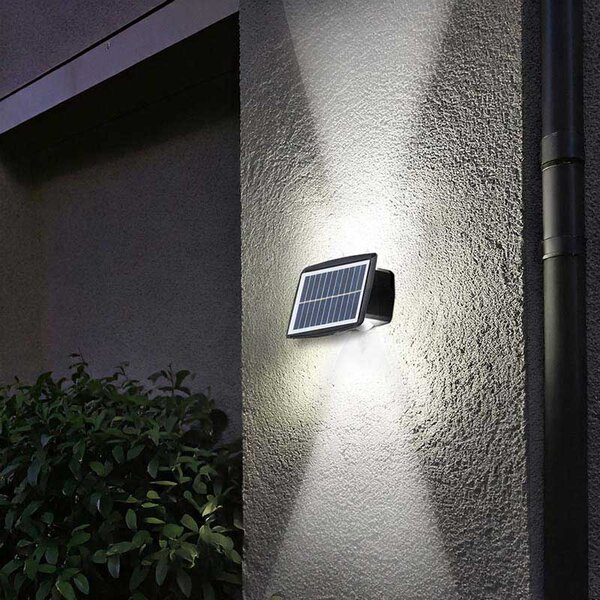 SOLIGHT LED solárne nástenné svetlo, teplá a studená biela, 15x10cm