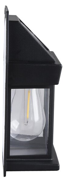 SOLIGHT LED solárna lucerna nástenná, teplá biela, 12x17cm, čierna