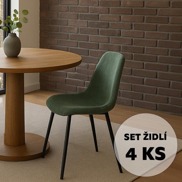 Set - 4 ks Jedálenská stolička AVENBERG RIVA zelená