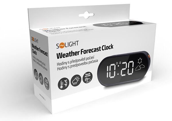SOLIGHT Hodiny s predpoveďou počasia, USB port