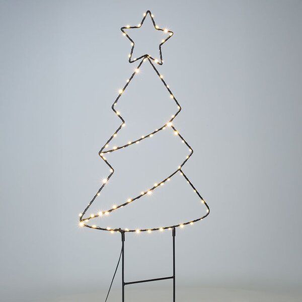 SOLIGHT LED vonkajšia dekorácia vianočný stromček IP44, 85x LED, časovač, 68cm, 3x AA
