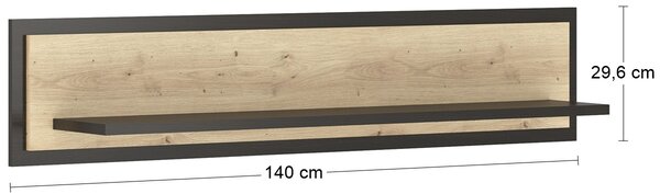 Polica Vinap TVS - dub artisan / wenge tmavá