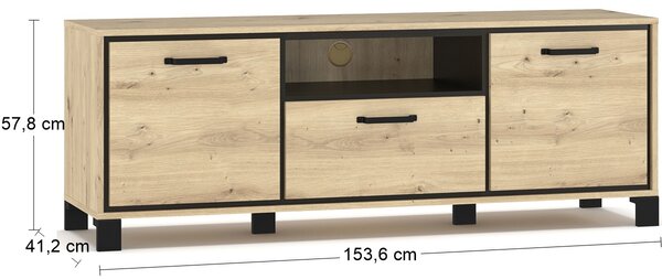 TV stolík Vinap TV-2D1DRWR - dub artisan / wenge tmavá
