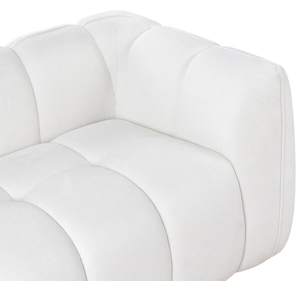 2-miestna pohovka krémová biela polyester látkové čalúnenie vpredu a vzadu vodoodpudivé drevené nohy moderná obývacia izba