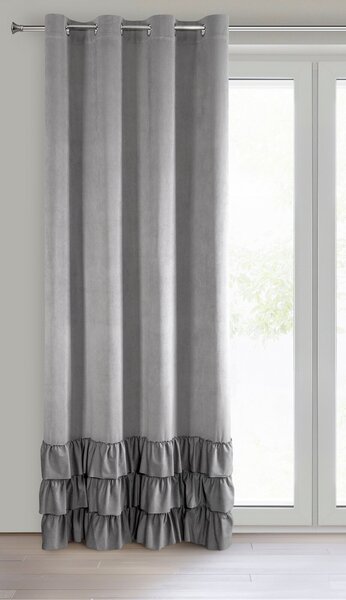 ZATEMŇOVACÍ ZÁVES NA KRÚŽKOCH MEGI 140X250 CM SIVÁ