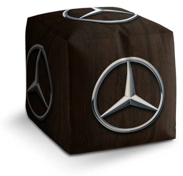Sablio Taburet Cube Logo 5 Drevo - 40x40x40 cm