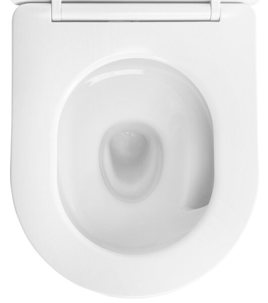 Rea Carlo Mini Tornado NF, závesná WC misa 490x365x350mm + toaletné sedadlo, biela-zlatý okraj, REA-C6806