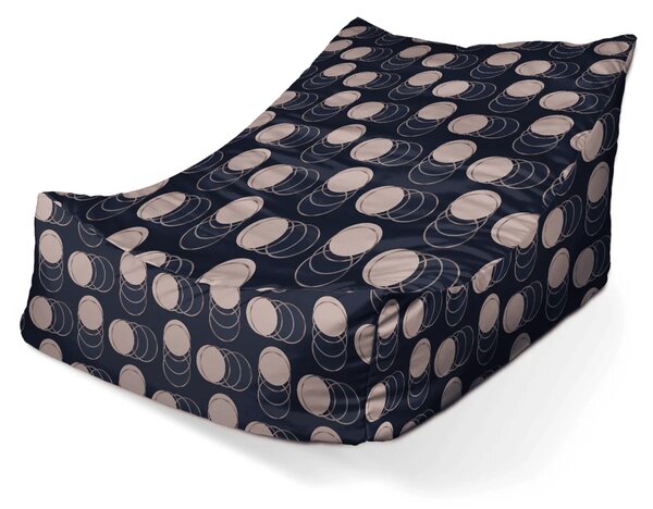 Sablio Sedací vak Lounge Kruhy a bodky - 80 x 95 x 50 cm