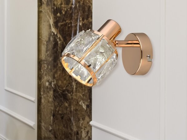 Nástenné bodové svietidlo DUBAI 1xE14/40W/230V rose gold