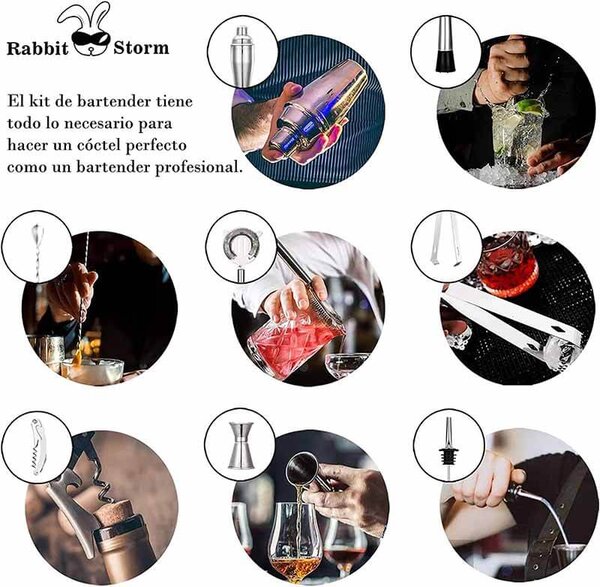 Barmanská Sada na Miešanie Koktejlov TopGast-14 (12ks sada 750ml)