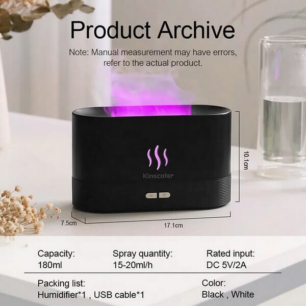 Aróma difuzer Fire 2 RGB DQ-701C čierny