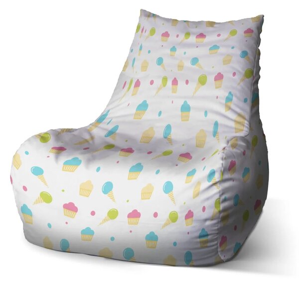 Sablio Sedací vak Bean Zmrzlinky a muffiny - 60 x 70 x 70 cm