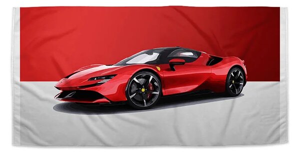 Sablio Uterák Ferrari na červeno-bielej - 30x50 cm