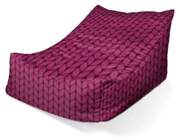 Sablio Sedací vak Lounge Pletenie vo fuksiovej farbe - 80 x 95 x 50 cm