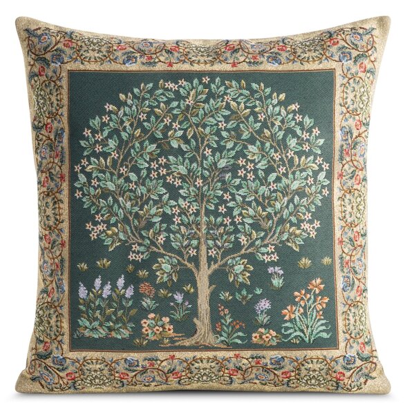 GOBELÍNOVÁ DEKORAČNÁ OBLIEČKA NA VANKÚŠ FESTIVE VERDE 45X45 CM VZOROVANÁ