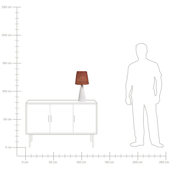 Stolná lampa biela keramický podstavec ratanové tienidlo nočná lampa boho štýl obývačka spálňa