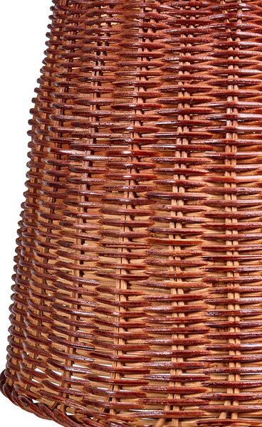 Stolná lampa biela keramický podstavec ratanové tienidlo nočná lampa boho štýl obývačka spálňa