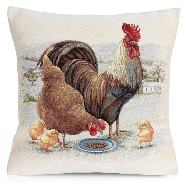 GOBELÍNOVÁ DEKORAČNÁ OBLIEČKA NA VANKÚŠ FOWL 45X45 CM VZOROVANÁ