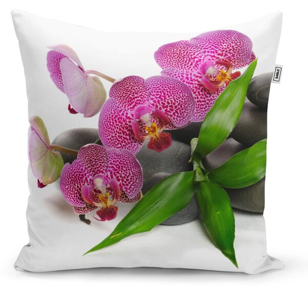 Sablio Vankúš Orchidea a kamene - 40x40 cm